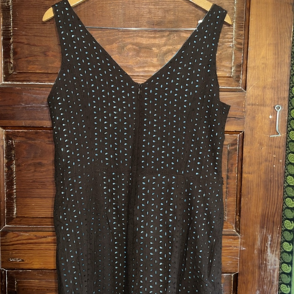 Brown & sky blue eyelet dress by Gabriella skye - Picture 3 of 4